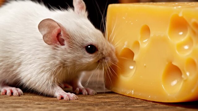 mouse eating cheese