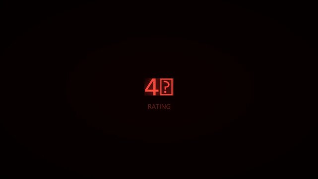Red Neon Animated Number Counter 0 to 5★ Comma Black Background 4K