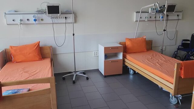 Medical preparation ward in a private hospital clinic in Sofia, Bulgaria. Private medicine in Bulgaria