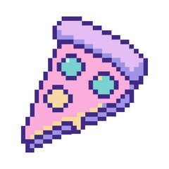 Fototapeta premium PNG Retro pixel art pizza slice