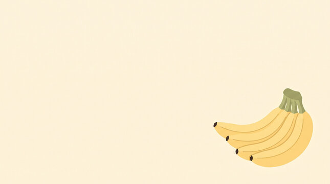 完熟バナナをシンプルに表現したベクターイラストです。
広い余白を活かして広告や販促物に利用しやすい構図です。
やさしいカラーが親しみやすい雰囲気を演出します。