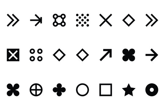 Arrow Bullet List Graphics Showcasing Fl&egrave;che Designs Bullet Markers Navigation Symbols and Presentation Elements for Reports Slides and User Interfaces