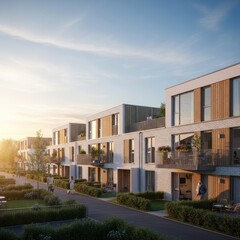Fototapeta premium Modern Residential Architecture in a Sunny Setting.