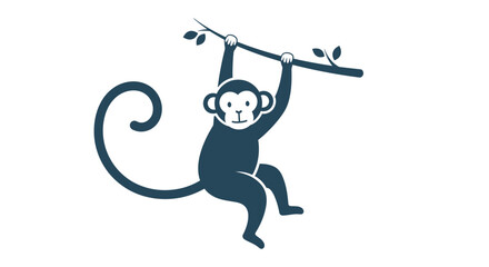 Monkey hanging from a tree branch. © Wuri