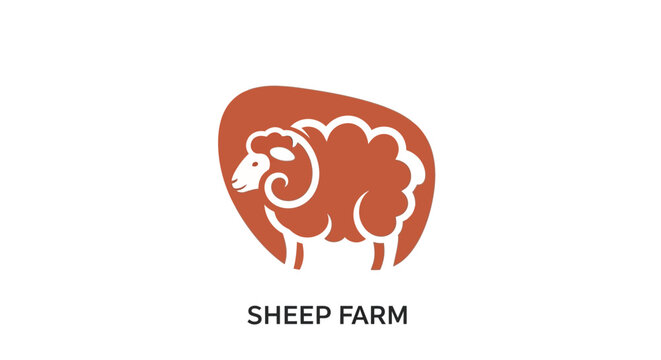 Sheep Farm Logo With White Ram.