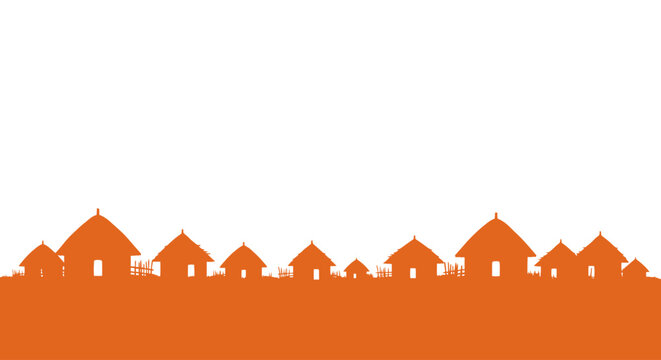 Row of houses in orange color.