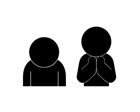 感謝する人のピクトグラムセット
