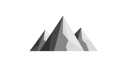 Fototapeta premium Abstract Geometric Mountain Peaks Illustration in Grayscale. Modern Minimalist Vector Graphic Design for Nature and Adventure.