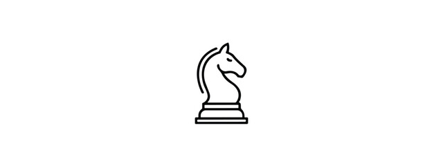 Black Outline Chess Knight Icon horse game © Beauti Rani Roy