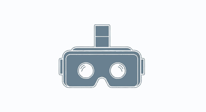 Cropped sketchy flat graphic illustration of a blue-grey camera icon w