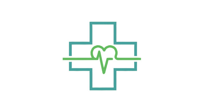 Minimalist abstract geometric illustration featuring thick teal and li