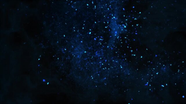 Impact Blue Lava Fire and Blue Ember Particles Loop Alpha Background