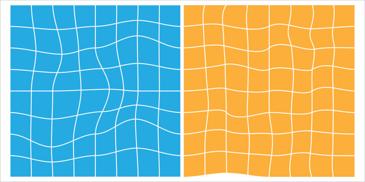 warped checkerboard grid abstract art ,trendy y2k retro grid design