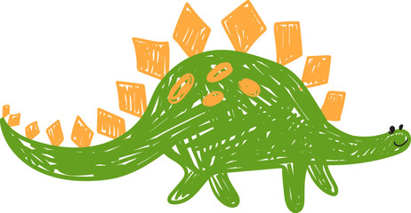 Dinosaur Walking Crayon Sketch © Anna Syvak