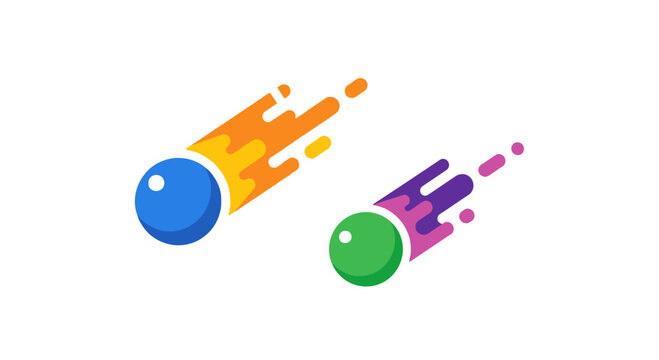 Colorful Comets Flying Through Space, Abstract Cosmic Elements