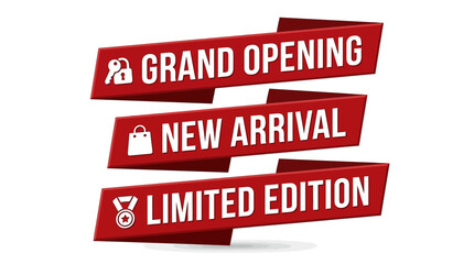 Fototapeta premium Vector illustration of a grand opening sale with limited edition banners