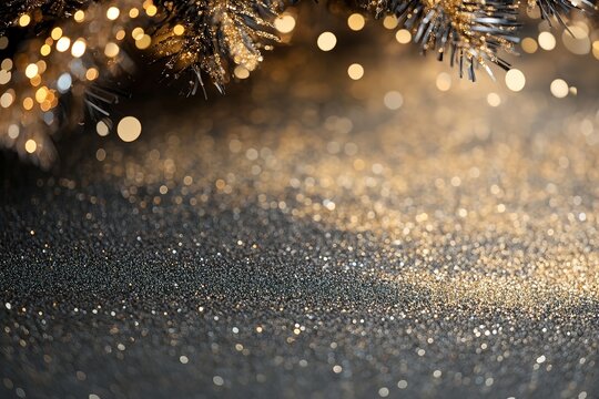 golden christmas tree lights