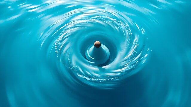 impeller. Dynamic spiral vortex in clear blue water, created by an unseen impeller. bar promotions, beverage menus, designed for food & beverage menus and cafe branding.