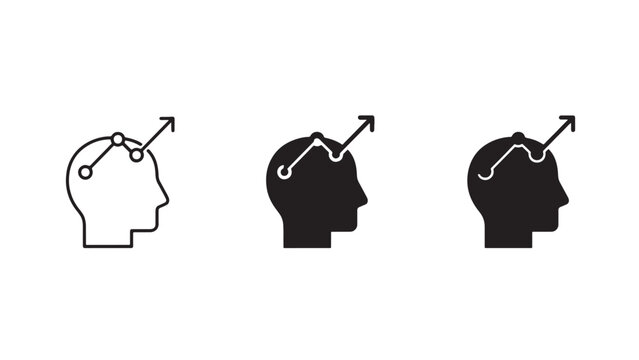 Minimalist forward‑thinking and mental growth icons