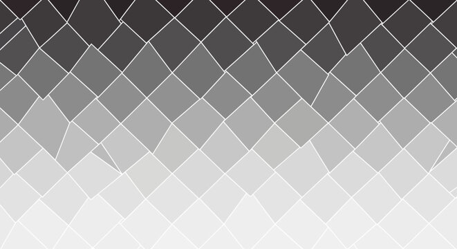 Abstract geometric mosaic pattern in grayscale with a gradient effect from dark to light, representing a digital art background