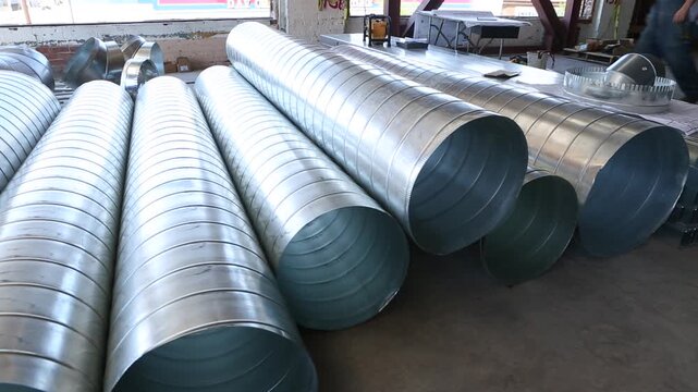 Dolly shot galvanized steel spiral HVAC ducts