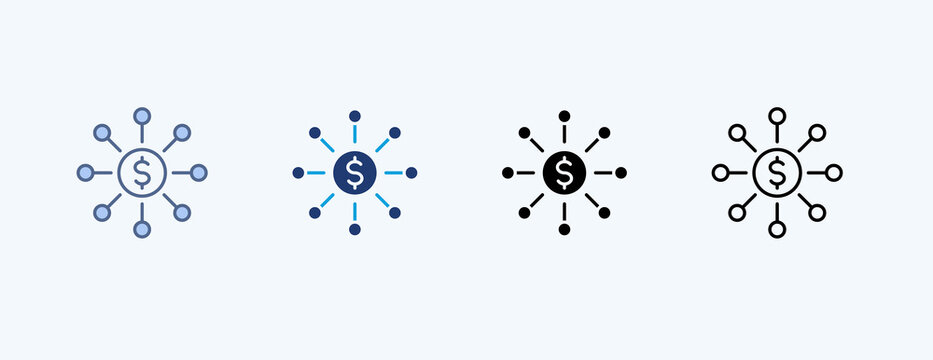Money Management Multiple Icon Illustration Vector