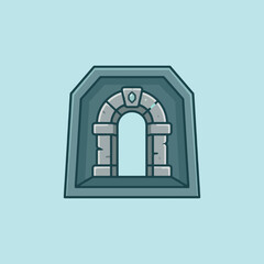 Fototapeta premium A simple illustration of a stone archway on a light background