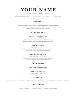 Elegant Serif Resume  Elegant  Centered