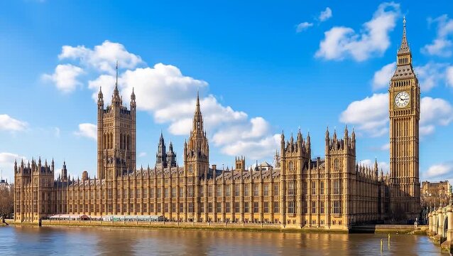 Iconic Big Ben and Houses of Parliament London Landmark