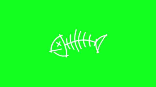 fishbone line animation, minimalist lines, opposing lines, fishbone concept, repetitive motion graphics, green background, 4k video