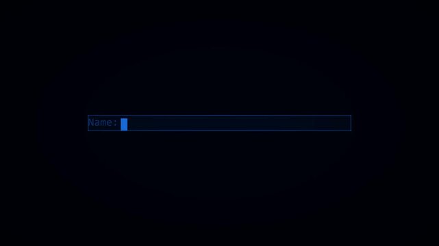 Blue Neon Blinking Block Cursor Input Field Animation Black Background 4K