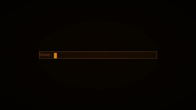 Orange Neon Blinking Block Cursor Input Field Animation Black Background 4K