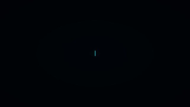 Cyan Neon Blinking Pipe Cursor Center Screen Animation Black Background 4K