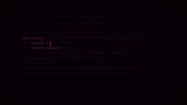 Magenta Neon Blinking Pipe Cursor Code Editor Animation Black Background 4K