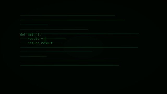 Green Neon Blinking Pipe Cursor Code Editor Animation Black Background 4K