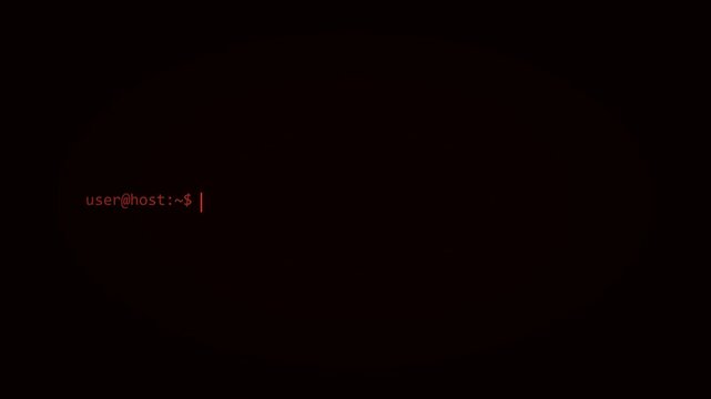 Red Neon Blinking Pipe Cursor Terminal Animation Black Background 4K