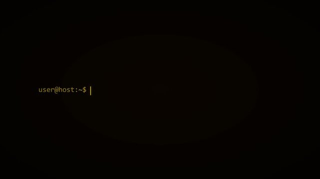 Gold Neon Blinking Pipe Cursor Terminal Animation Black Background 4K