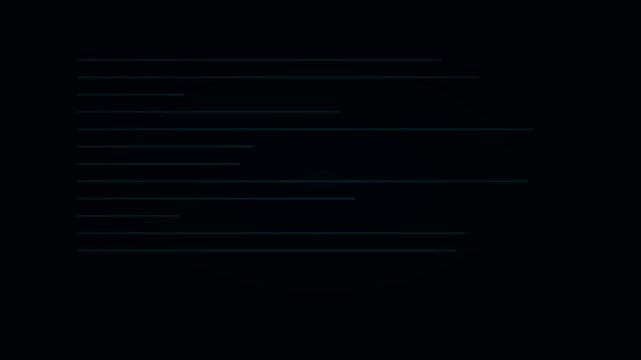 Cyan Neon Blinking Thick Bar Cursor Document Lines Animation Black Background 4K