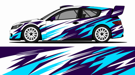 Dynamic Rally Car with Abstract Speed Design. © emblem
