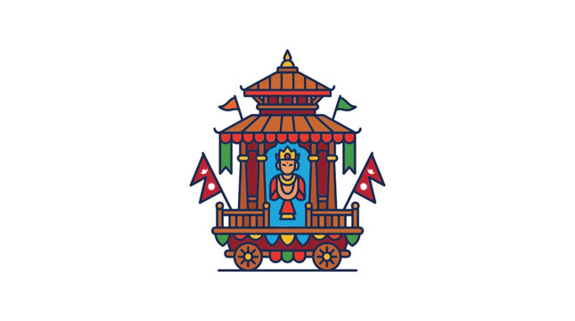 Indra Jatra Festival Chariot Illustration