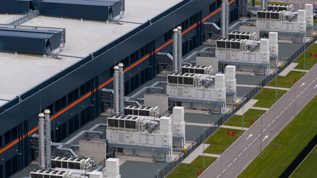 Aerial View of Data Center Infrastructure
