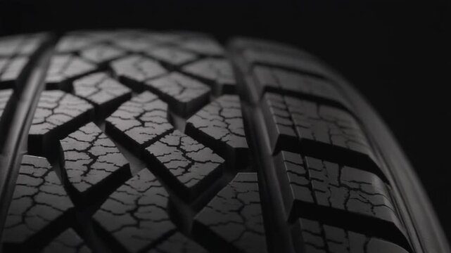 Close Up of Car Tire Tread Rubber Texture
