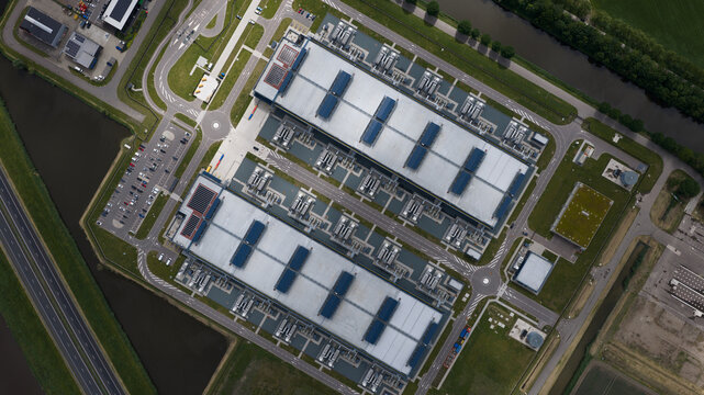 Aerial View of Data Center Infrastructure