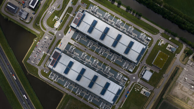 Aerial View of Data Center Infrastructure