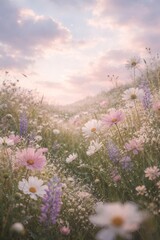 Obraz premium Serene wildflower meadow landscape