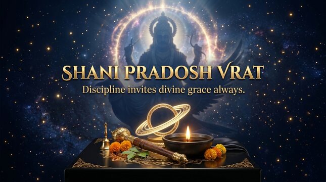 Shani Pradosh Vrat Celestial Devotional Festival Banner
