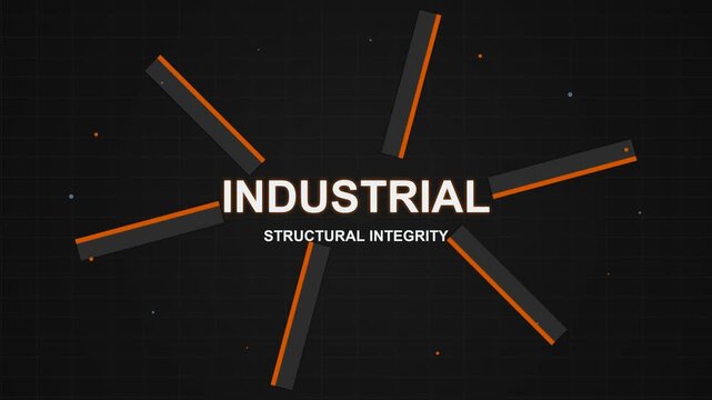 Animated industrial abstract background with rotating geometric beams