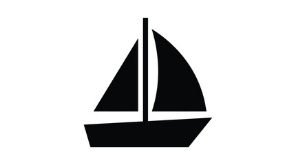Fototapeta premium Sailboat icon depicts marine travel and leisure activities on the open water.