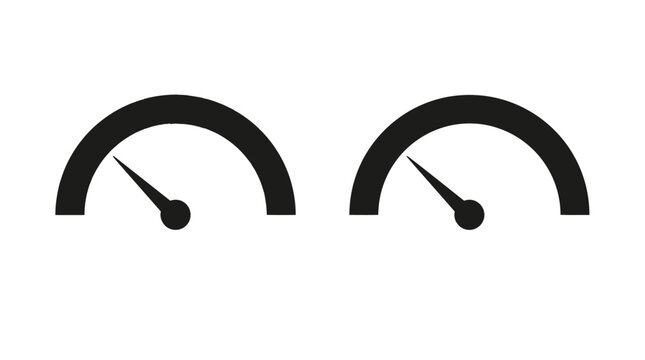 Two black speedometer icons representing speed and performance measuring tools