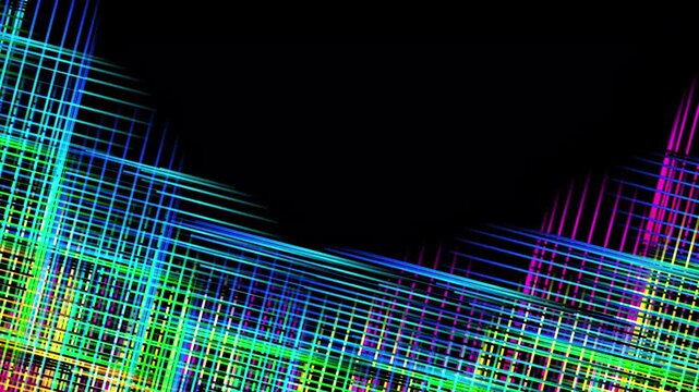Rainbow Spectrum Digital Grid Pattern 4K